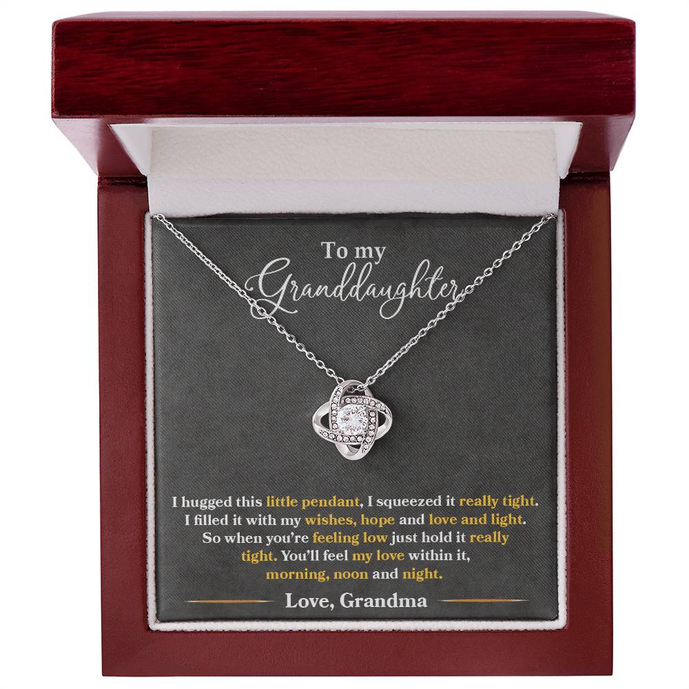 To My Granddaughter, You_ll Feel My Love Within This -Love Knot Necklace